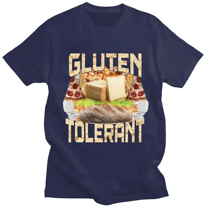 Gluten Tolerant Funny Meme Print T-Shirt Men Women Oversized Fashion Harajuku Short Sleeve Cozy Cotton Casual T Shirt Streetwear