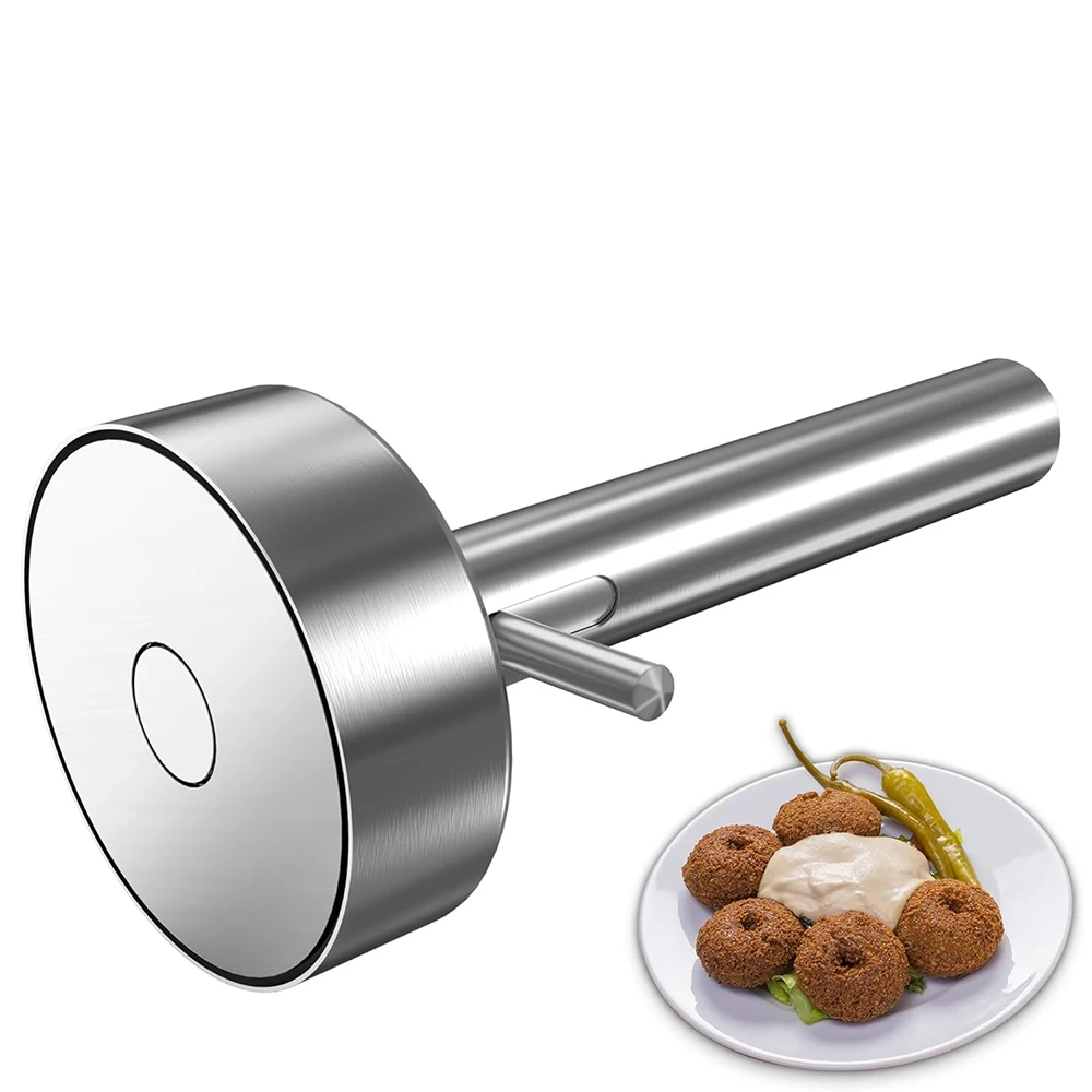 LMETJMA Falafel Scoop Maker Stainless Steel Falafel Press Mold Meatball Press Tool For Uniform Veggie Patties