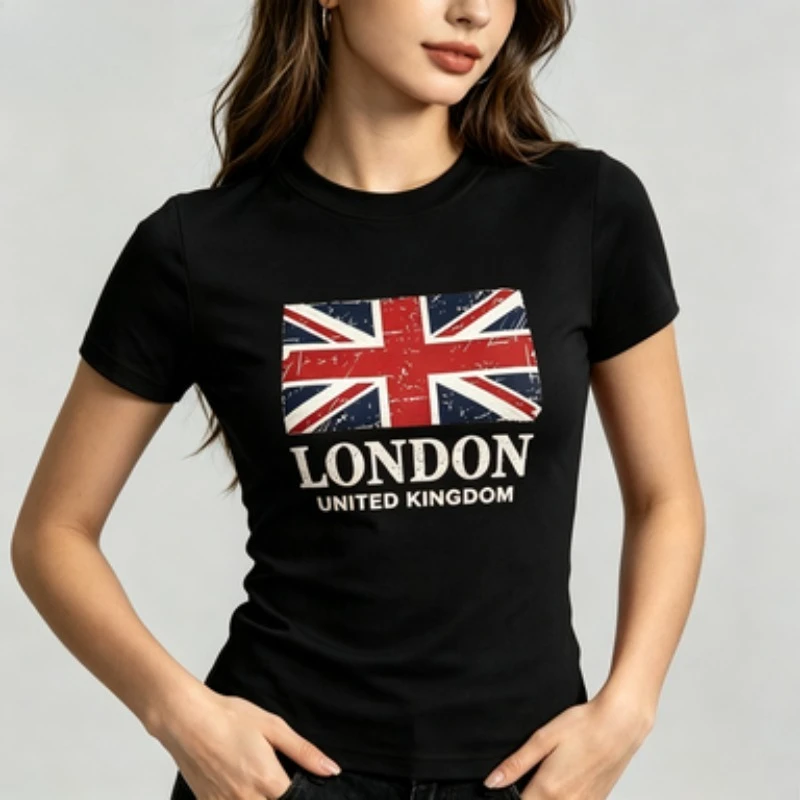 British Flag London United Kingdom Graphic T Shirt Men Women Summer Short Sleeve Casual Vintage UK Souvenir Streetwear Tops