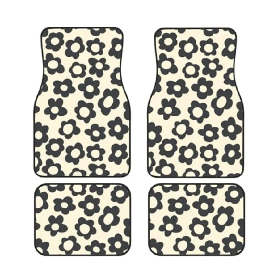 

Винтажные автомобильные коврики с цветочным узором, комплект из 4 штук, универсальные для внедорожников, седанов, грузовиков, легковых автомобилей, нескользящие автомобильные коврики-маты в стиле Му