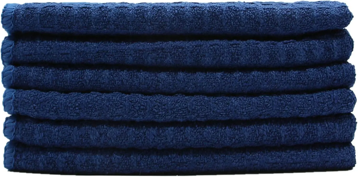 Microfiber Kitchen Cleaning Cloth Towel 12inch X 12inch 1/3/6 Pcs Set Navy Blue