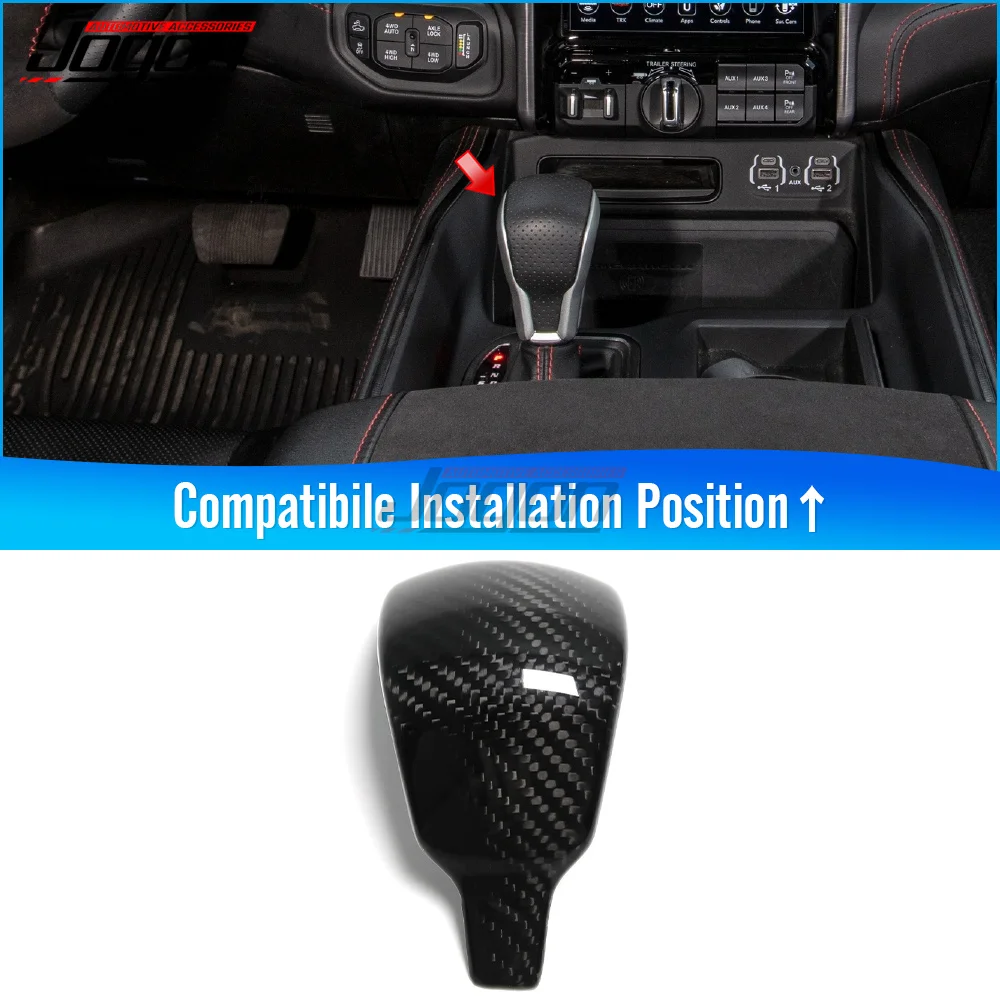 

For Dodge Ram 1500 TRX 2500 2019-2023 Dry Carbon Fiber Interior Accessories Cup Holder Cover Steering Wheel Trim Air Vent Frame