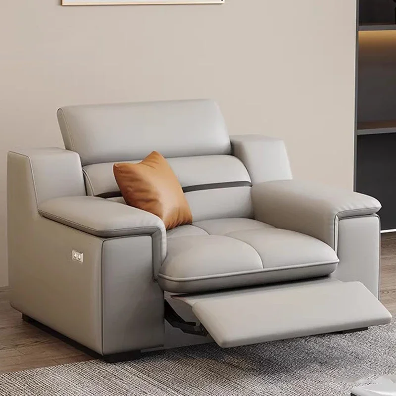 أرائك غرفة المعيشة باللون البني عالي الظهر لدعم الظهر وصالات المكتب أريكة كهربائية نائمة فاخرة Divani Per Soggiorno أثاث منزلي #4