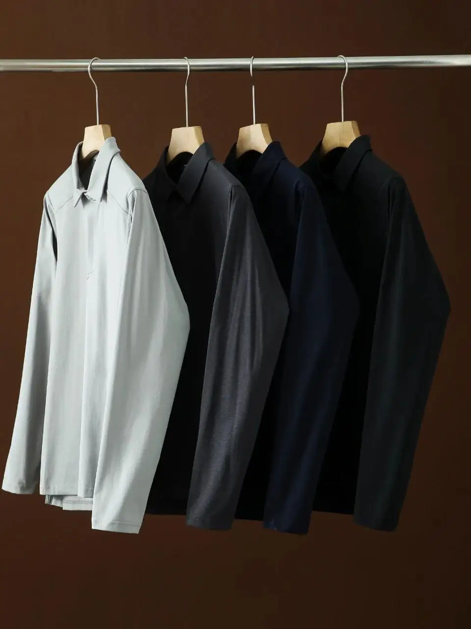 

Business Commuting Long Sleeve Moisture Wicking Breathable Collared T-Shirt for Running And Sports Casual Urban Fashion Men's...
