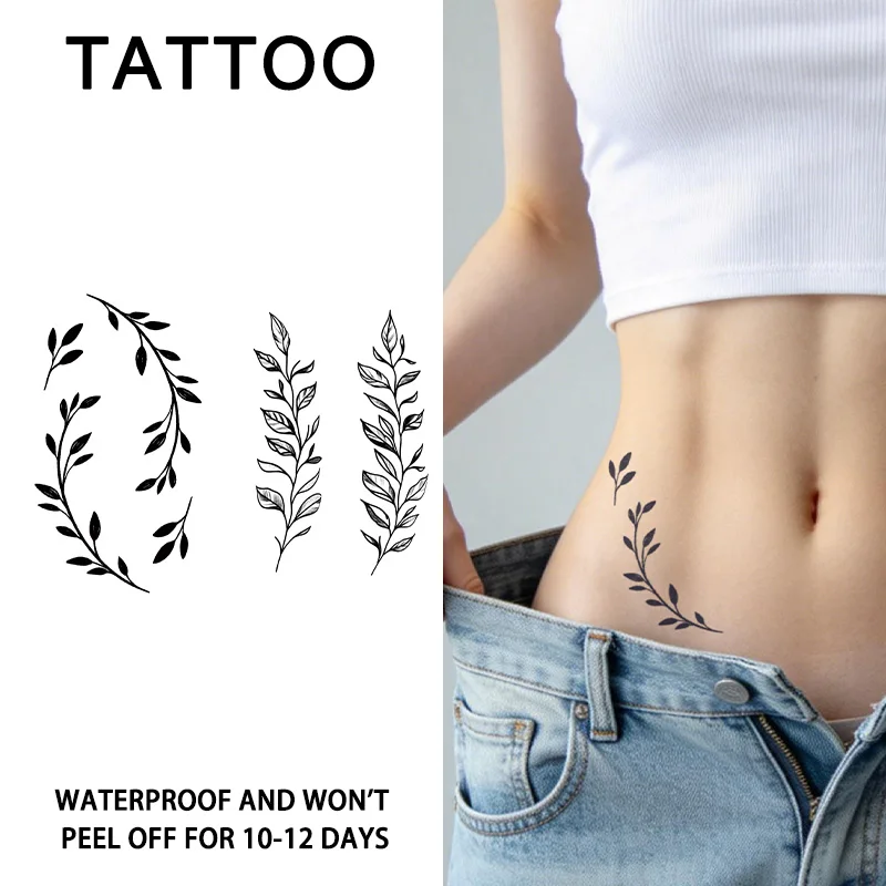 Leaf Armband Herbal Waterproof Temporary Tattoo Stickers, Long-lasting Waterproof for One to Two Weeks, For Arm, Leg.