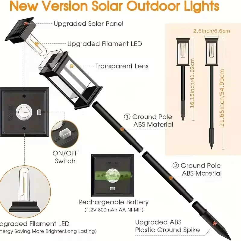 

Solar path light outdoor IP65 waterproof solar garden light courtyard sidewalk landscape lighting