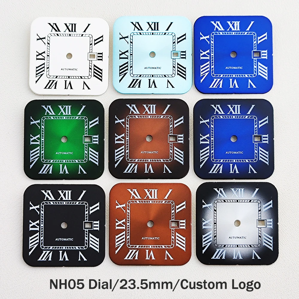 23.5mm Dial NH05 Women's Square Roman Three-point Window Dial Without Logo Suitable For Seiko Santos NH05 Movement Module Parts