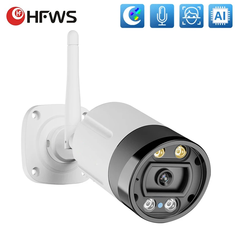 HFWVISION 5MP WIFI IP Camera H.265 Human Detect Infrared Night Vision CCTV Bullet Smart Home Surveillance Camera