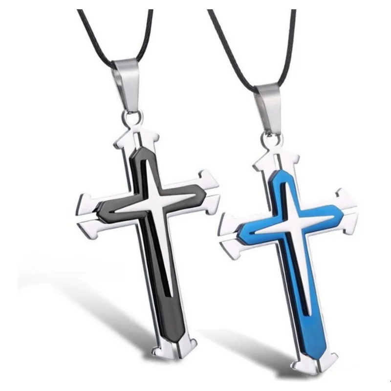 Religious Jesus Cross Necklace for Men 2021 New Fashion Gold Color Cross Pendent with Chain Necklace Jewelry Gifts for Men