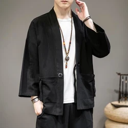 Japanese Retro Kimono Robe Cardigan Shirt Men And Men Casual Yukata Haori Summer Thin Coat Tops Sunscreen Coat Beach Tops