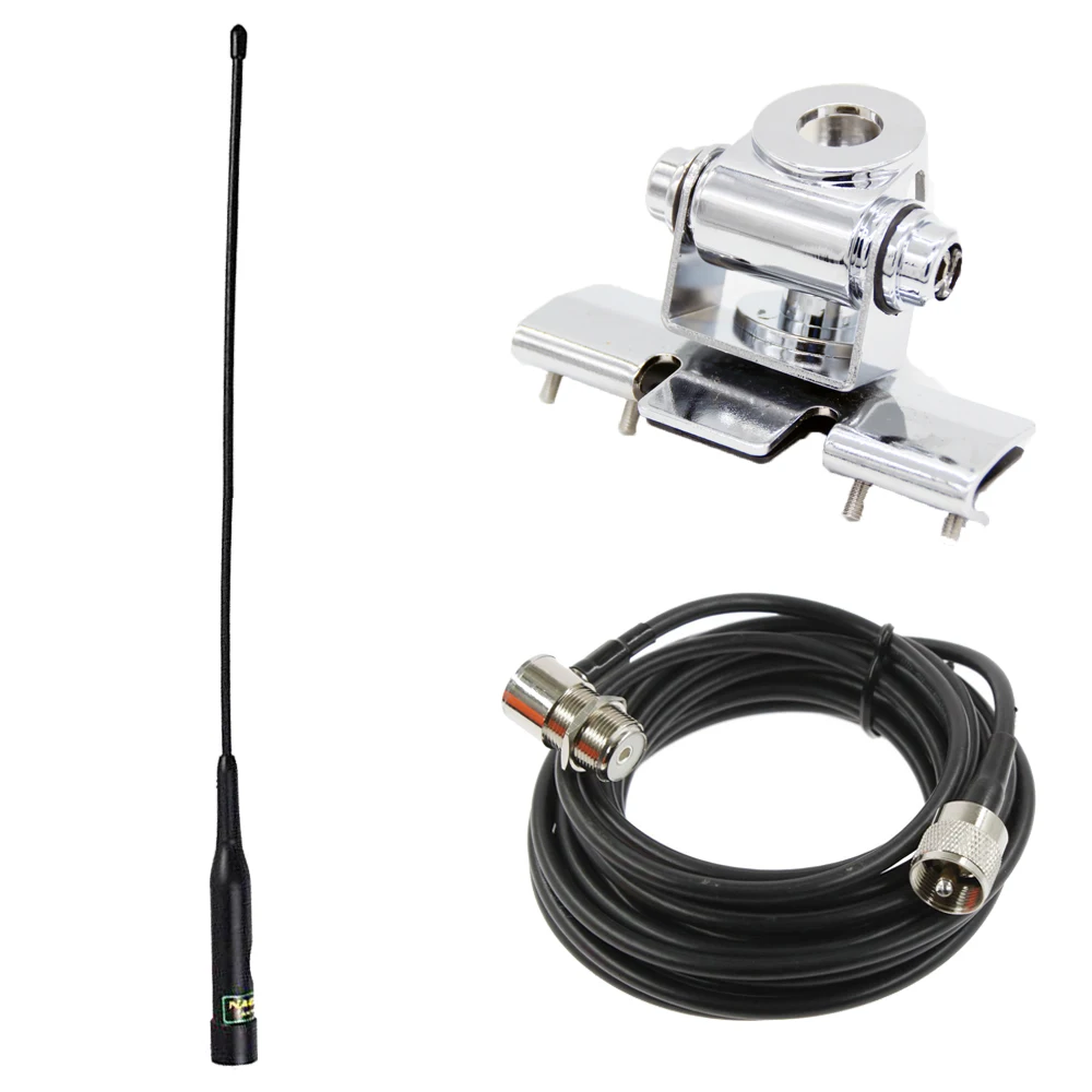 

NL-R2 antenna with black RB-400 Mount Bracket and 5M RG58 Extension Cable For Car Radio Kenwood Yaesu ICOM