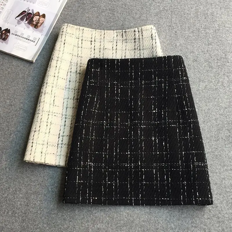 

2025 стильная юбка-миди с высокой талией, женские новые осенне-зимние высококачественные юбки трапециевидной формы, легкие роскошные элегантные универсальные юбки
