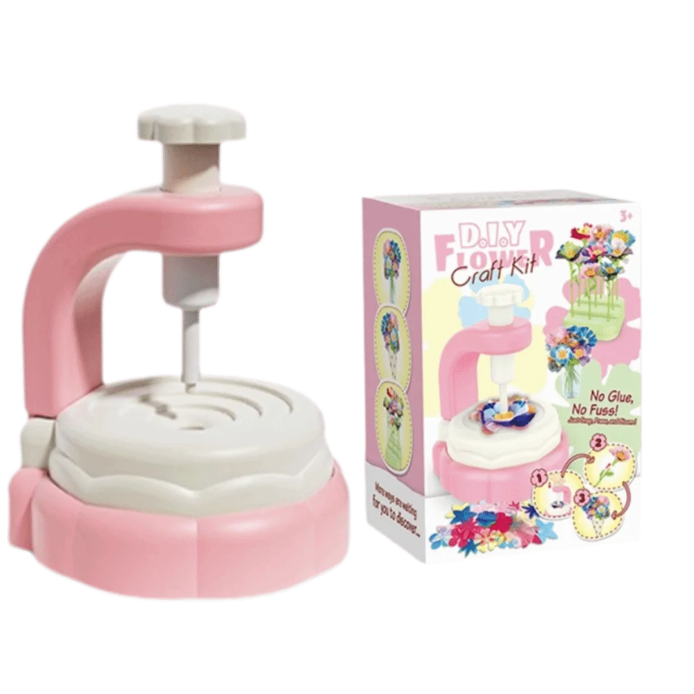 Criativo artesanal flor fazendo artesanato kit tecido simulado buquê de flores brinquedos coloridos diy brinquedos atividade conjunto presente