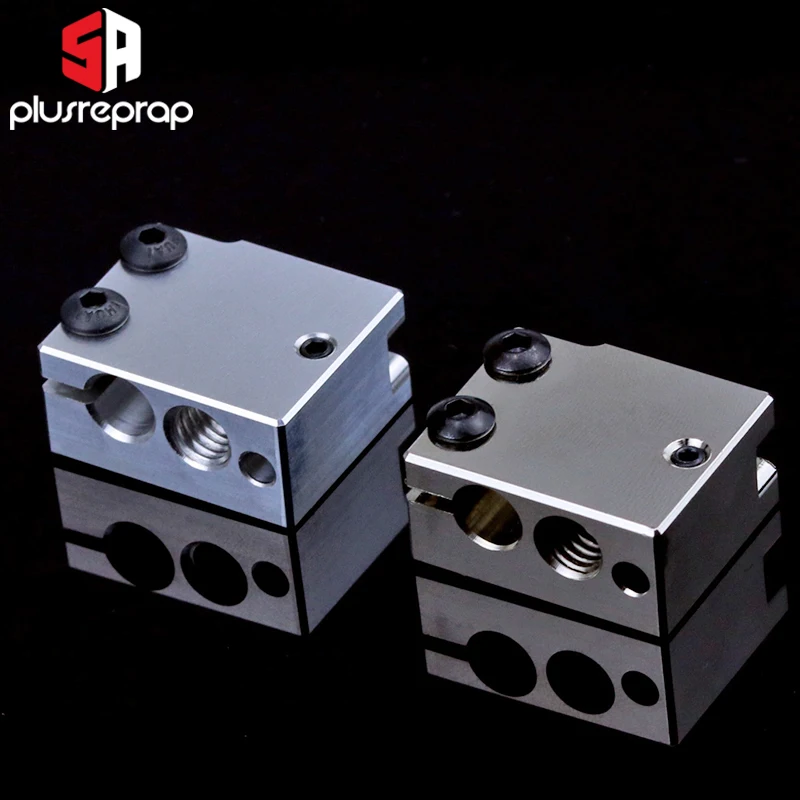 Premium V6 Volcano Aluminum or Plated Copper Heat Block for PT100 HT-100K Hotend 3D Printer Titan Extruder Heated Block