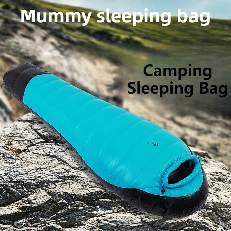Adulto Saco de Dormir Ultraligero Espessado Penas de Ganso -12 ℃   Saco de dormir à prova de frio 4 temporadas Para Acampar 핑