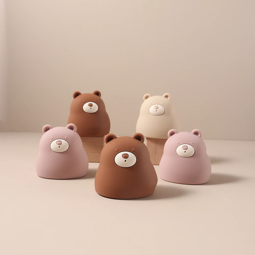 Cute Silicone Squeaky Bear Bath Toy - Safe Floating Water Toy for Baby Toddler Bath Time Fun, BPA Free