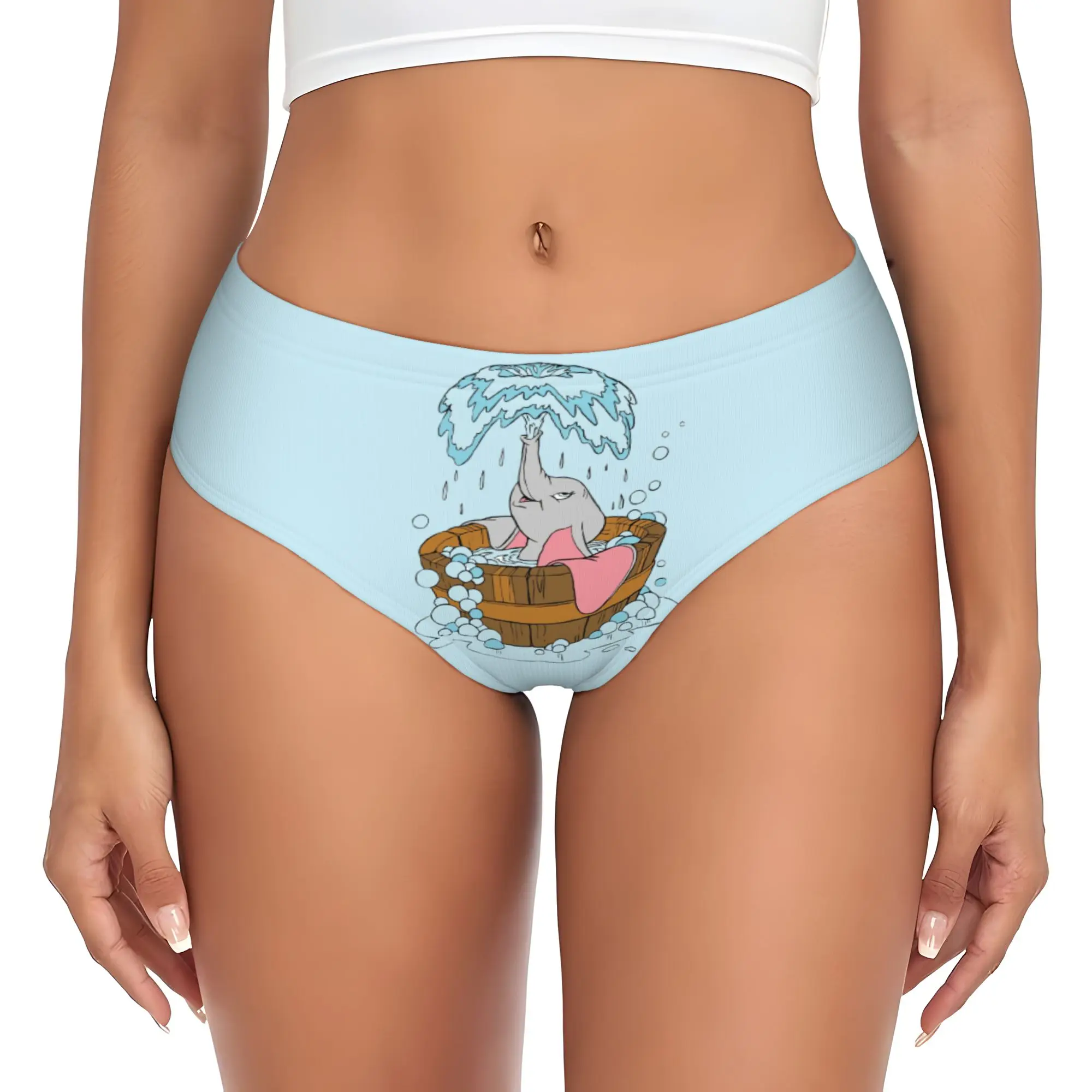 Custom Women D-Dumboes Cartoon Panties Underwear Female Stretch Cartoon Briefs Underpants