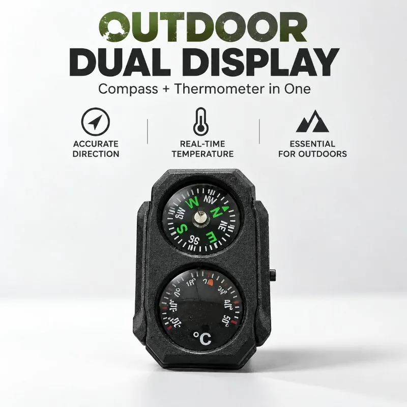 Hobby Model Decor Nylon Compass Thermometer Accessory Dual‑Indicator Design for 20mm Standard Rail