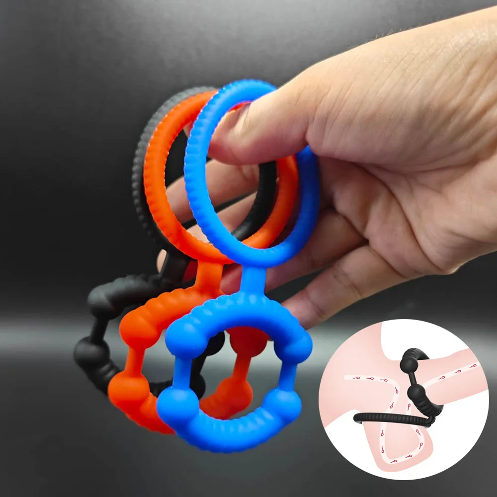 Colorful Silicone Penis Cock Ring Delay Ejaculation Super Small Chastity Cage Adjustable Penis Ring Scrotum Cockring Men Sex Toy