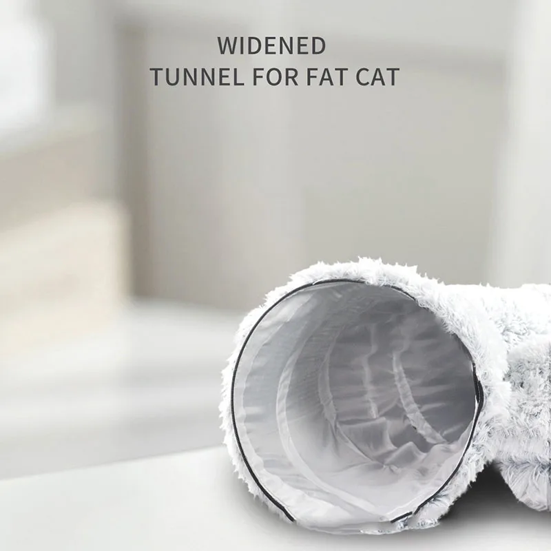 Plush Donut Pet Tunnel Bed Kennel Nest Cave Stuff Items Pet Supplies Cat Accessories House Kitten Training Toy