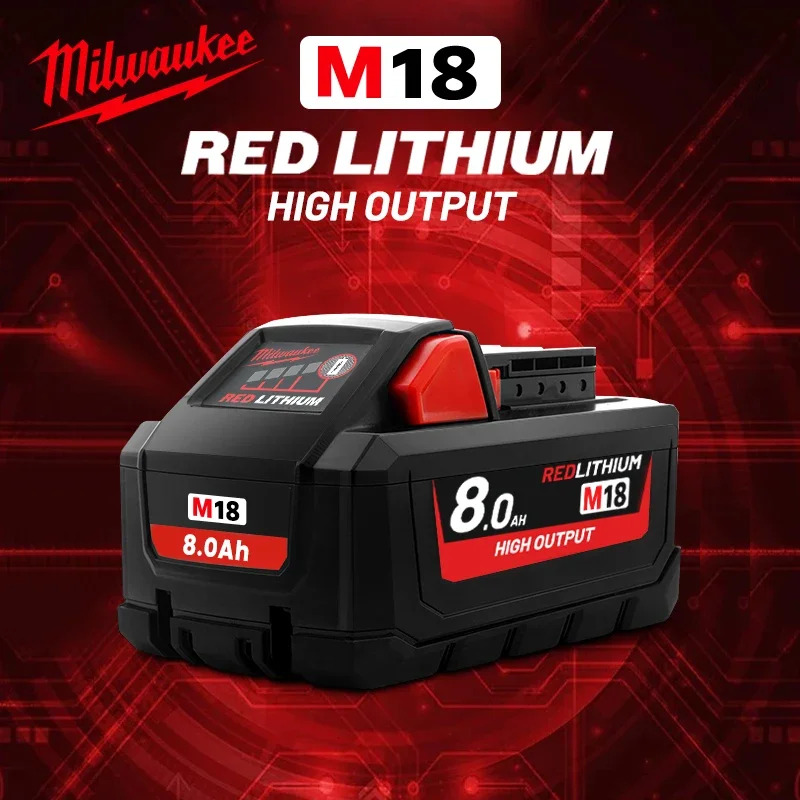 Original Milwaukee M18 battery  Or Charger M18HB8 48-11-1815 2604-22 2604-20 High power power Tool backup 18V battery M18HB3