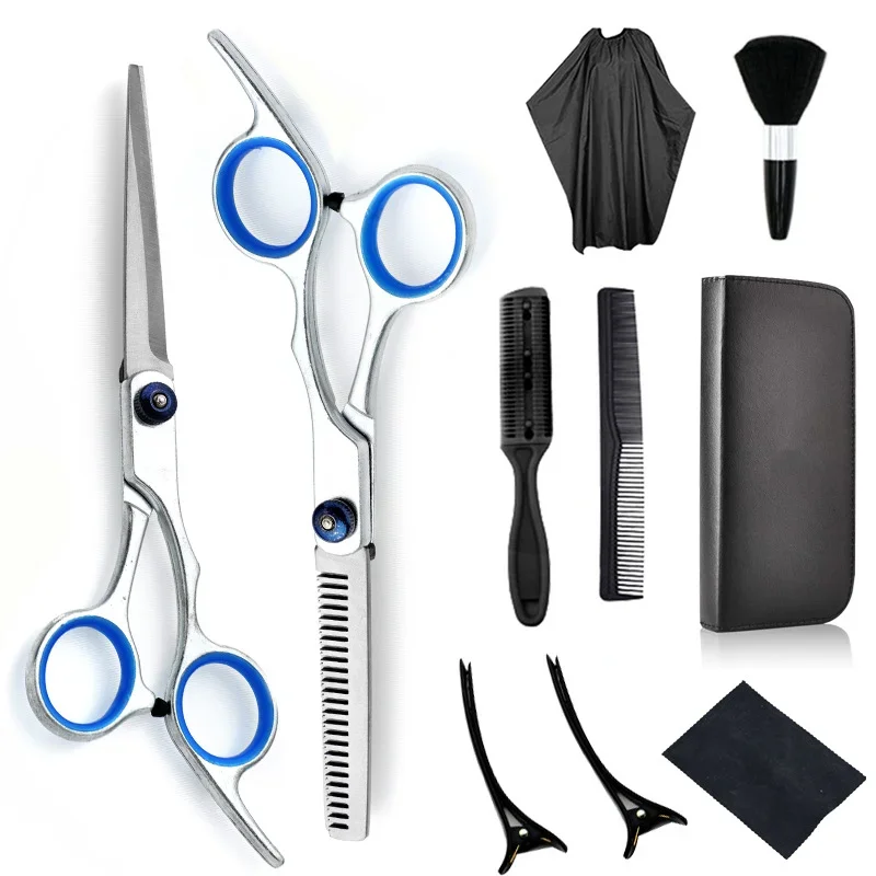 

Hair Cutting Scissors and Thinning Shears Set Professional Haircut Scissors Kit Indoor Hairdressing Set with Comb Clip Cape and