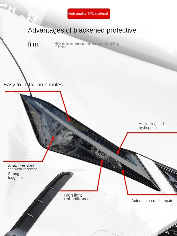 Per Volkswagen ID.4 X ID.3 ID.6 crzz 2021-2023 faro esterno per auto pellicola protettiva in TPU accessori per la riparazione antigraffio