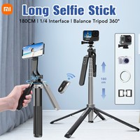 Xiaomi 180CM Selfie Stick Tripod  360 Rotation Portable Foldable Cell Phone Tripod Stand Stabilizer for Travel Video Photograph