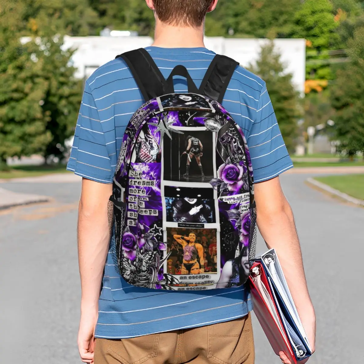 WWE Rhea Ripley Zaino Studente Ragazzi Ragazze BookBag Borsa da scuola per bambini Borse a tracolla per computer per uomo Donna
