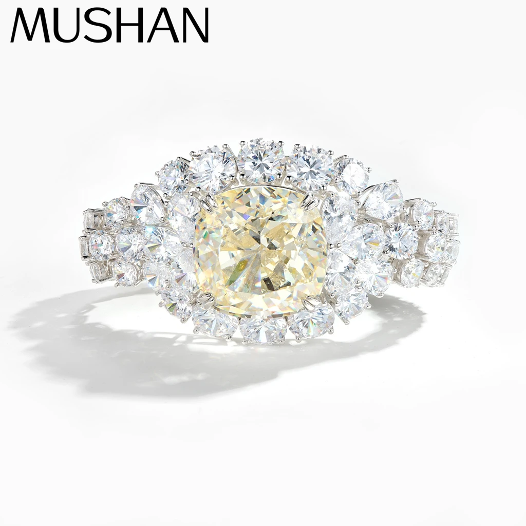 

MuShan Jewelry 925 Sterling Silver Bangle 5A CZ Gemstones Luxury HCD Gemstones Gift 925 Sterling Silver Bangle Accessories