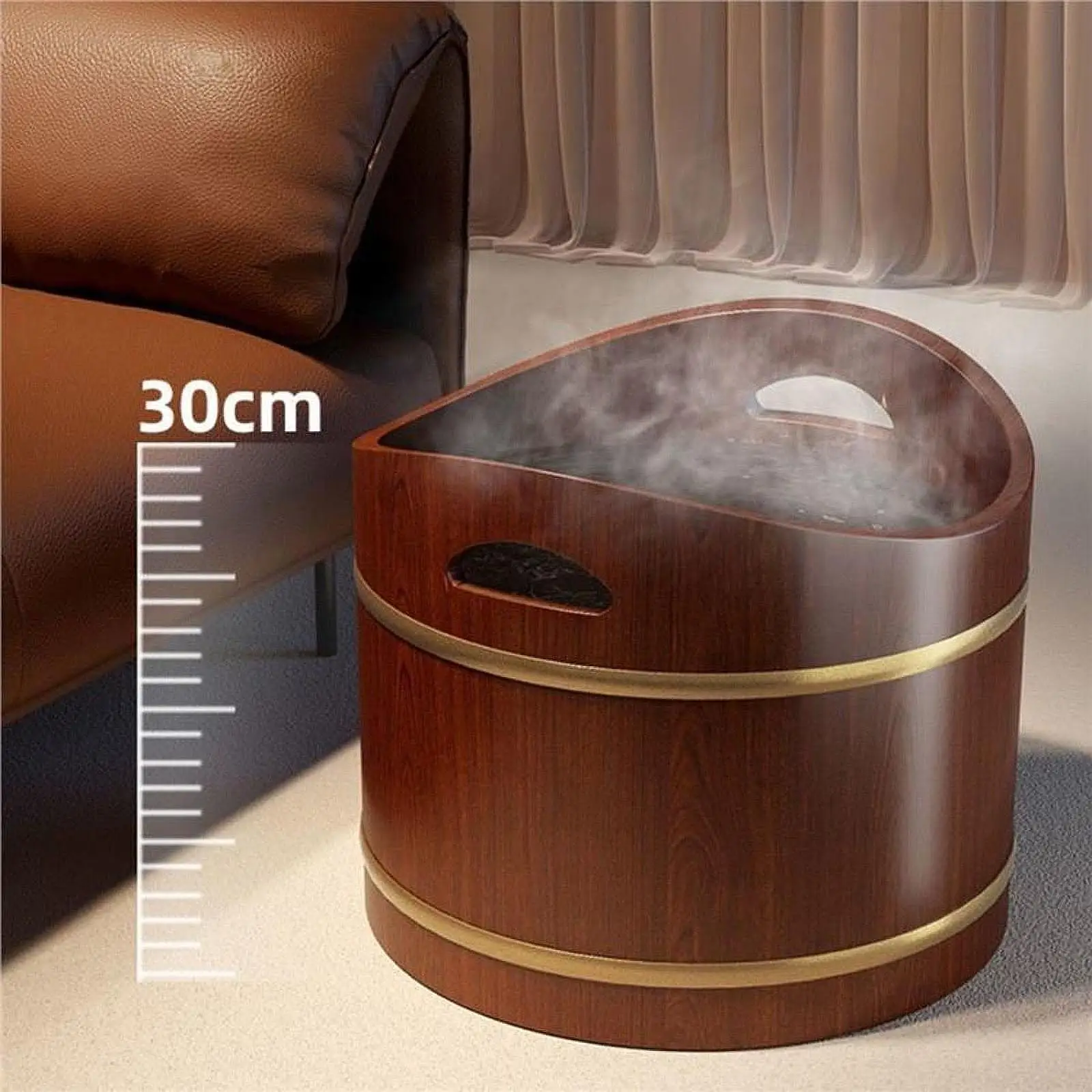 Wooden Foot Basin Household Pedicure Basin for Washing Sauna Women and Men