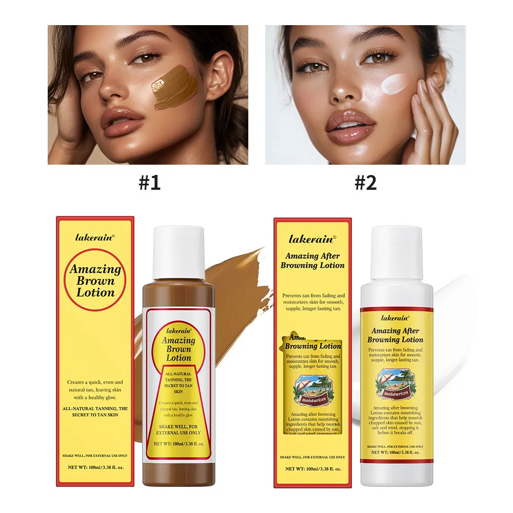 Tanning Browning Lotion Bronze Tan Effect Skin Texture Enhancer Long Lasting Brown Lotion Tanning Booster Waterproof Makeup