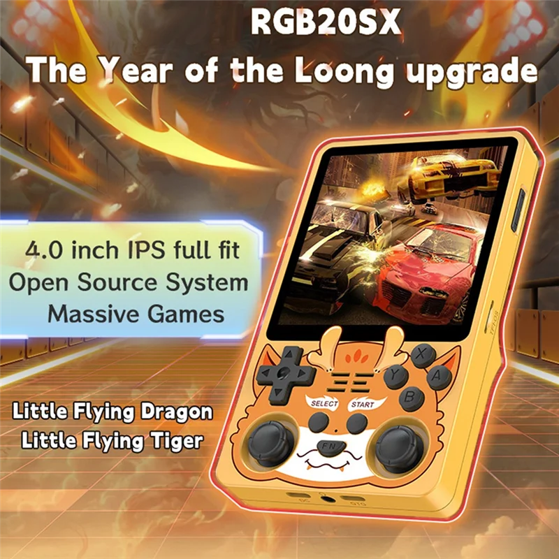 

OFSS-RGB20SX Retro Video Game Console 16GB+64GB 10000+ Games 4.0 Inch WIFI 2.4+Bluetooth Handheld Game Controller