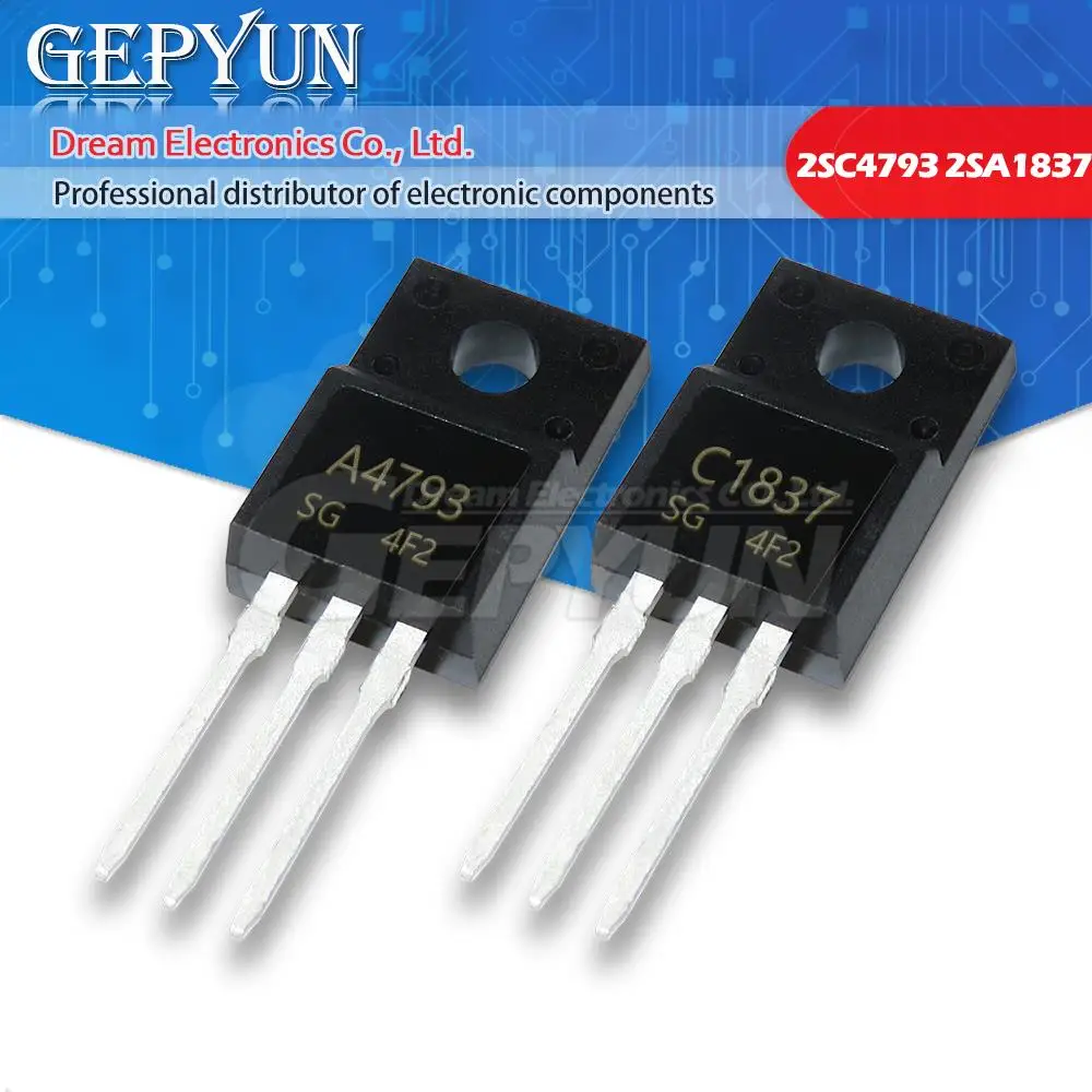 20PCS 10pair 10pcs 2SC4793 TO220 10pcs 2SA1837 TO-220 C4793 A1837 230V 1A and new