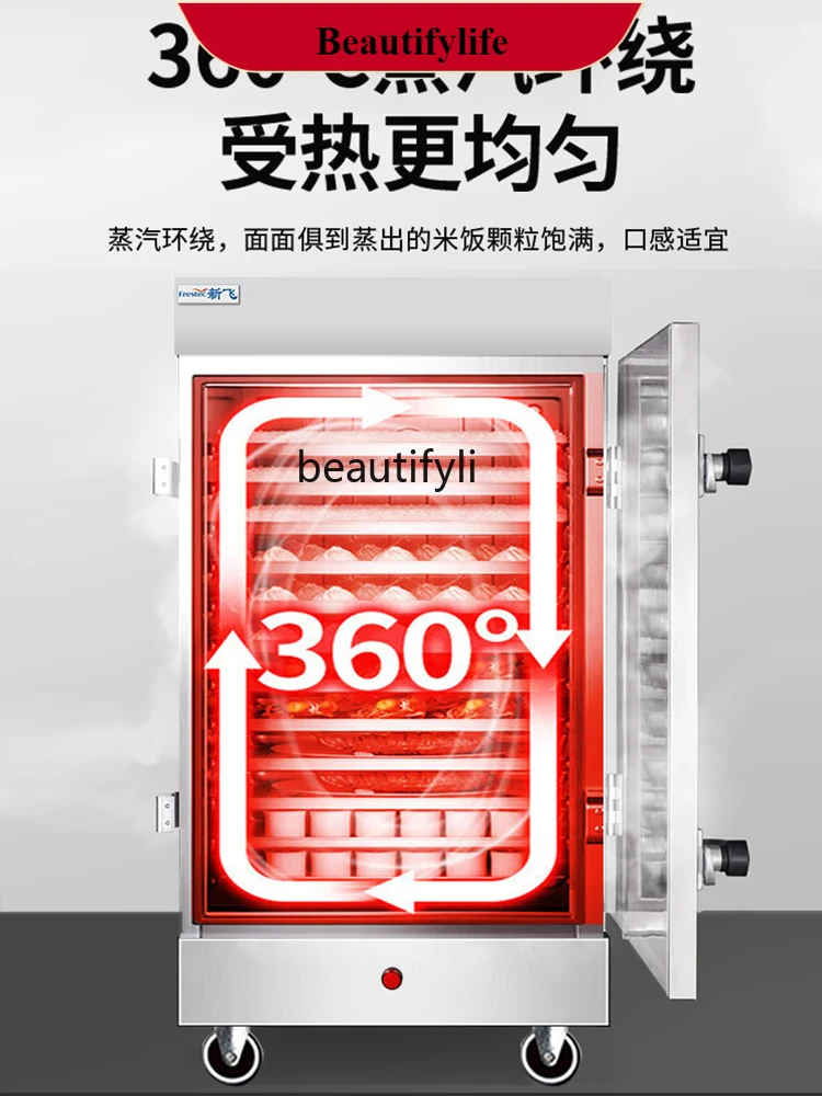 

E132 Commercial Canteen Steamed Buns Gas Food Steamer Cabinet Electric Steam Box Large Automatic Rice Steamer