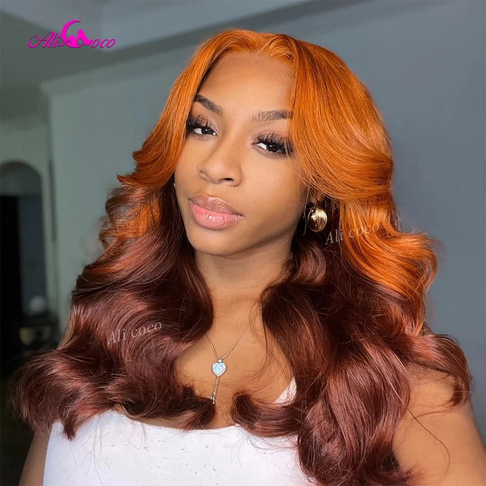 

Ombre Рыжий Оранжевый Медовый Блондин 5x5 Парик Фронта Шнурка Бразильские Человеческие Волосы 13x4 Парики Фронта Шнурка 13x6 Парик Шнурка для Женщин