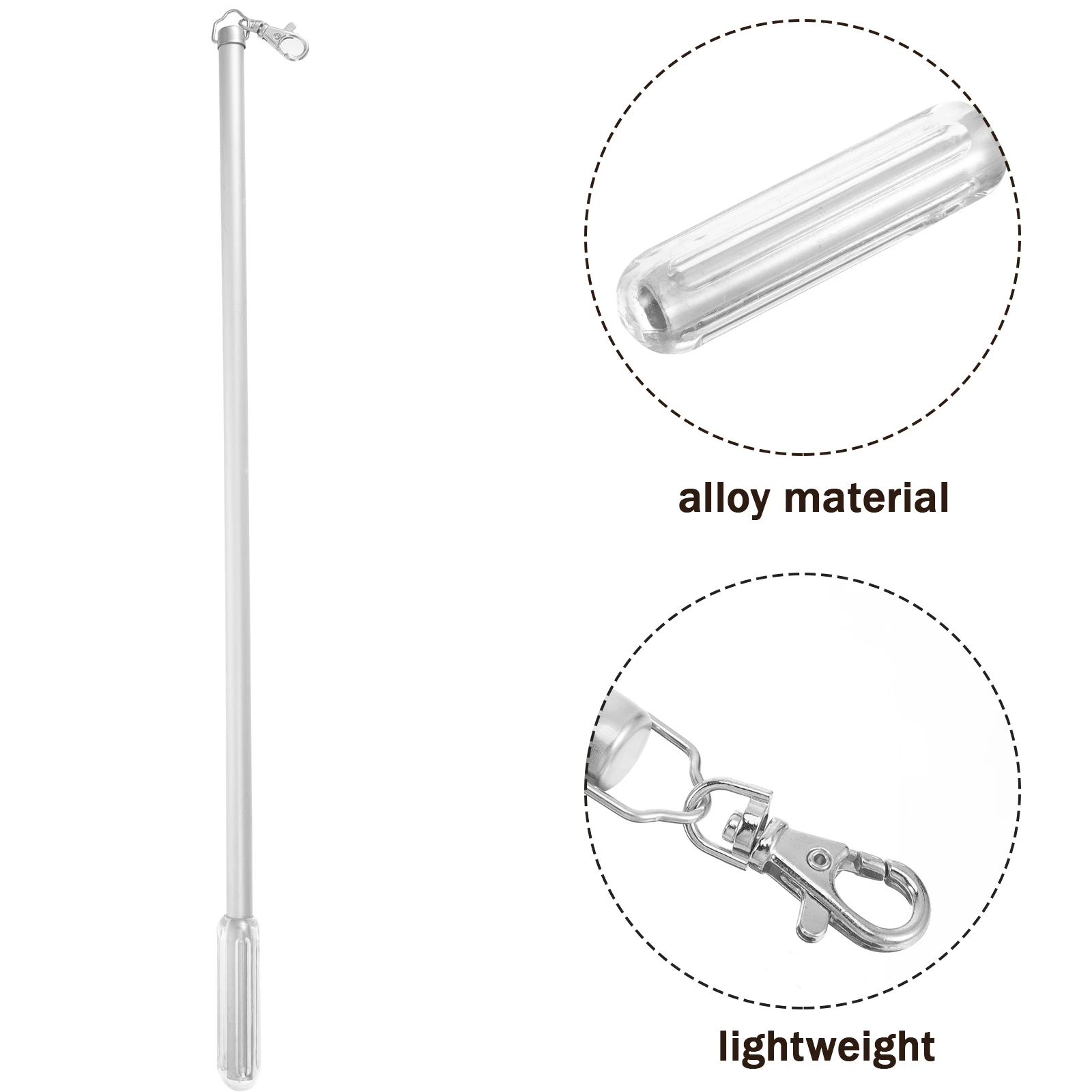 

Aluminum Curtain Rod 50cm Black Manual Sliding Drapery Wand Lightweight Stylish Plastic Material Modern Design Suitable Various