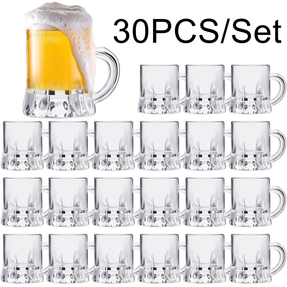 

30PCS Shot Beer Mug Mini Beer Glasses Small Tasting Glasses Whiskey Juice Cups Birthday BBQ Beer Festival Bachelorette Party Sup