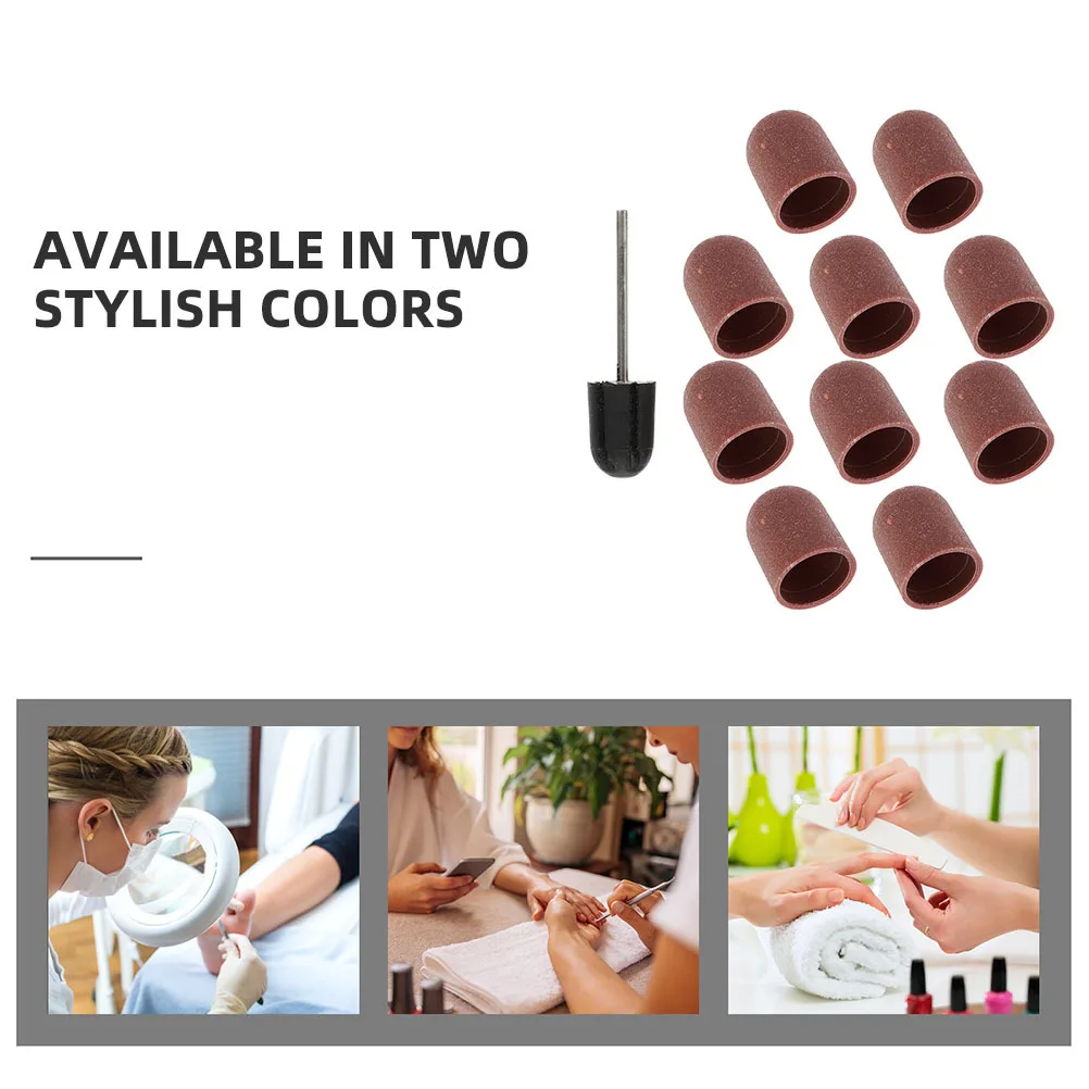

20Pcs Nail Drill Accessories Sanding Caps and Long Bands 180Grit for Removing Gel Polish Acrylic Dead Skin Manicure Pedicure