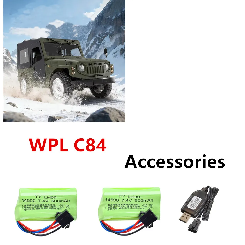 SM-4P Plug 7.4V 500mAh Lipo Battery / Charging Cable / Use For WPL C84 RC Car Battery Parts
