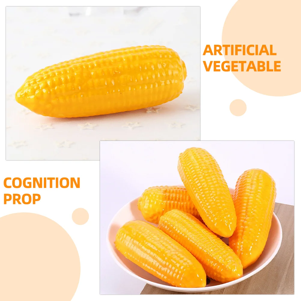 4 Pcs Simulated Vegetable Model Toy Lifelike Corn Fake on The Cob Artificial Foam Decorative Child Simulation Models