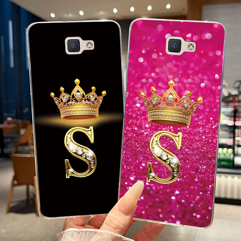 Capa para Samsung Galaxy J5 Prime com Letra Coroa, Capa de Silicone TPU Macia para Samsung J5 J5 Prime On5 2016