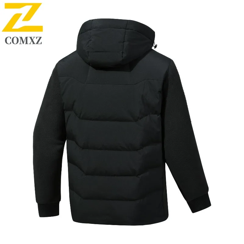 COMXZ Men Parker Coat High Quality Trendy Ski Travel Warm Loose Snow Winter Jacket Stylish Street Minimalist Puffer Jackets 2025
