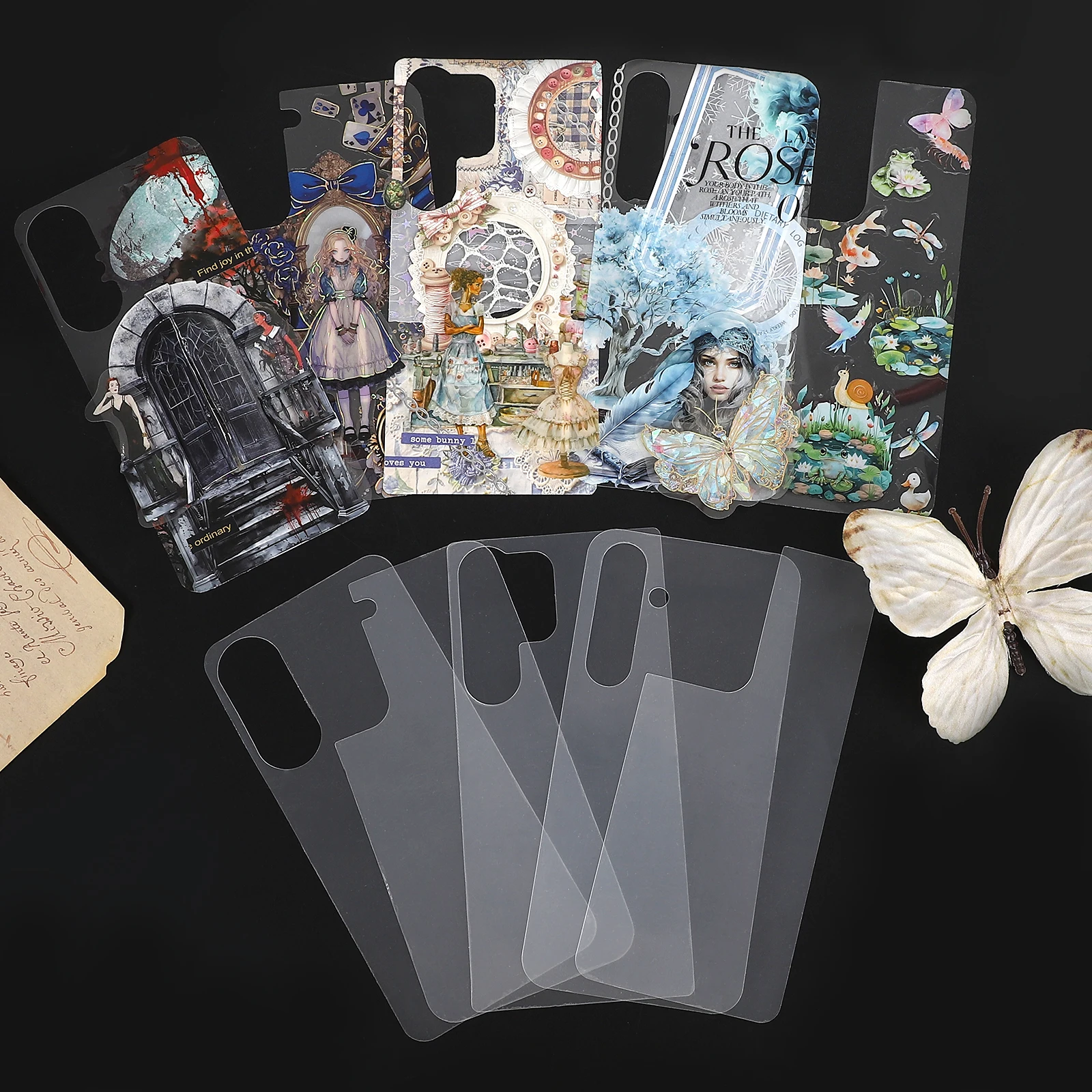 10 Pcs/set Samsung Transparent Phone Case Back Card Creative DIY Journal Material Collage Stationery