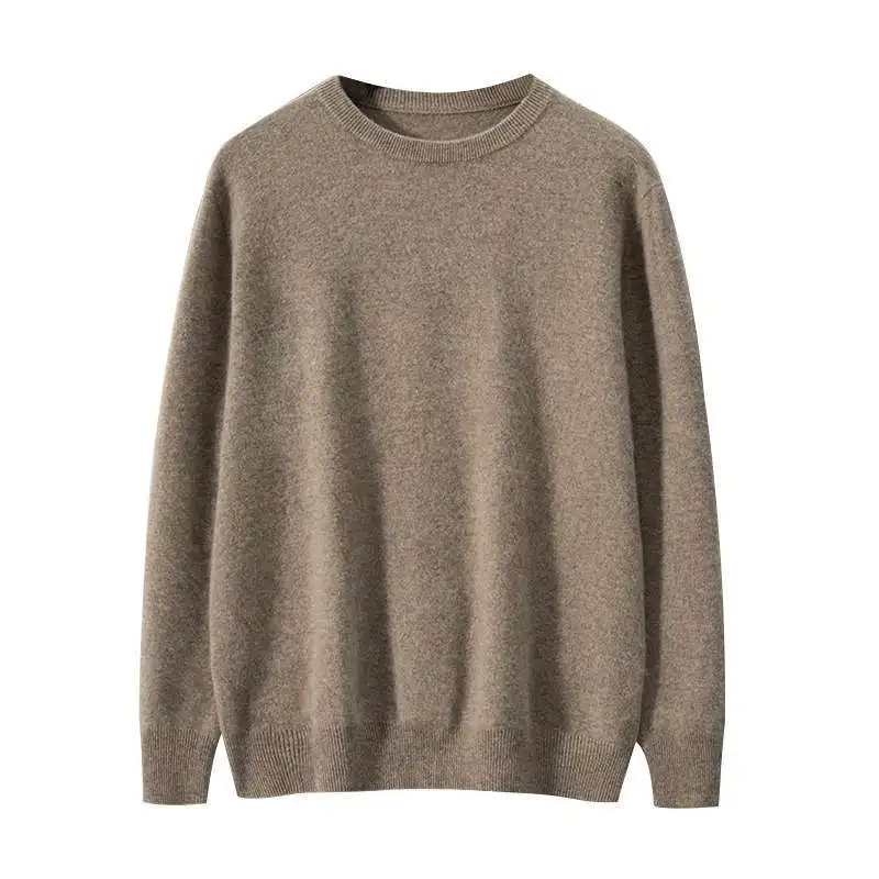 Einfacher, lässiger Pullover für Herren mit Rundhalsausschnitt für Herbst und Winter und warmem Strickunterhemd