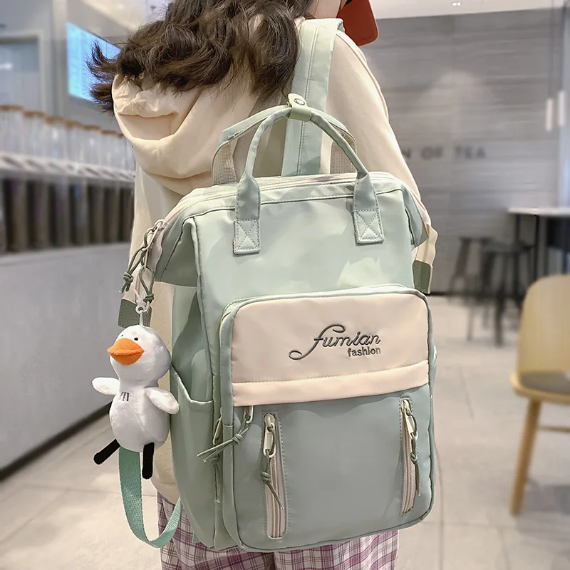 

Waterproof School Bag Preppy Style Women Backpack Candy Color Teenagers Girls Patchwork College Backpack Female Rucksack Mochila