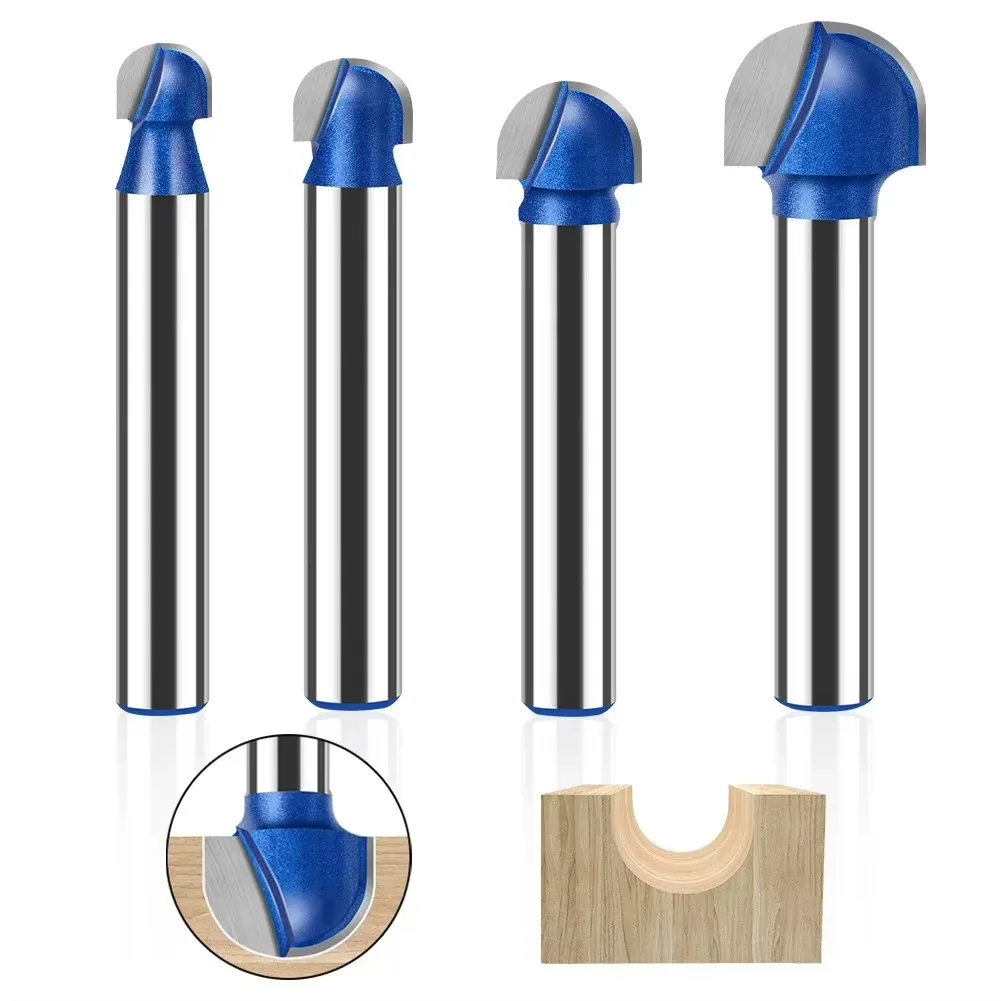 

1 Pcs 6mm 1/4in Shank Round Nose Cove Box Router Bit Cutting Diameter Double Flute Core Box Woodworking Tool for Edge Forming