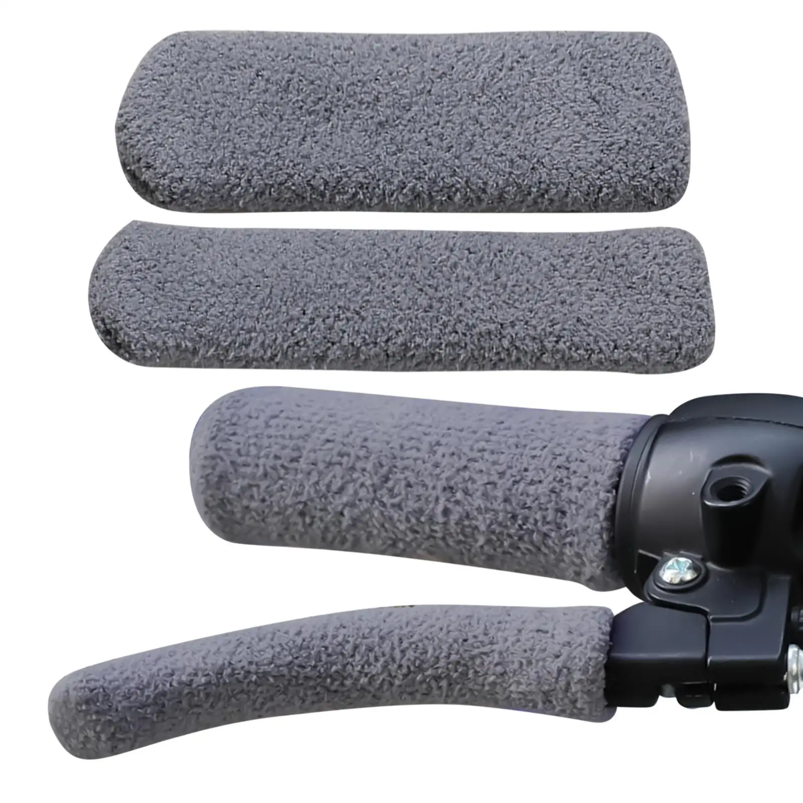 4pcs Motorcycle Handle Cover Set Soft Plush Motorcycle Handlebar Cover Electric Bike Handlebar Brake Lever Covers