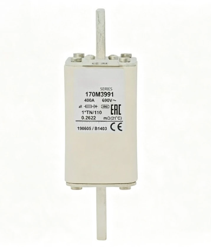 6PCS 170M3991 High Speed Square Body Fuse, 400A 1000VAC aR Type Semiconductor Protection Fuse
