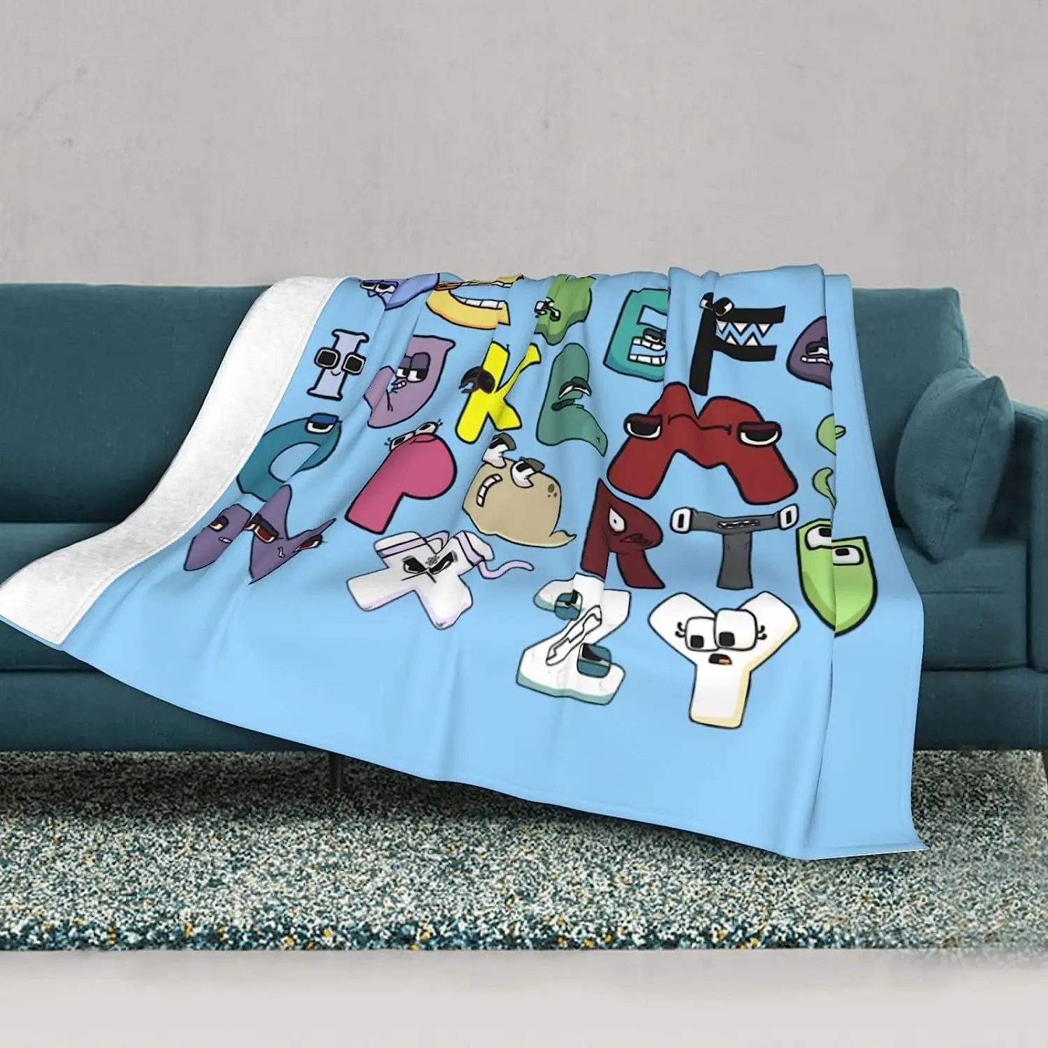 Alphabet Lore Blanket Fleece Anime Cartoon Super Soft Micro \u200bBedding Couch Sofa Living Room All Season50 x40